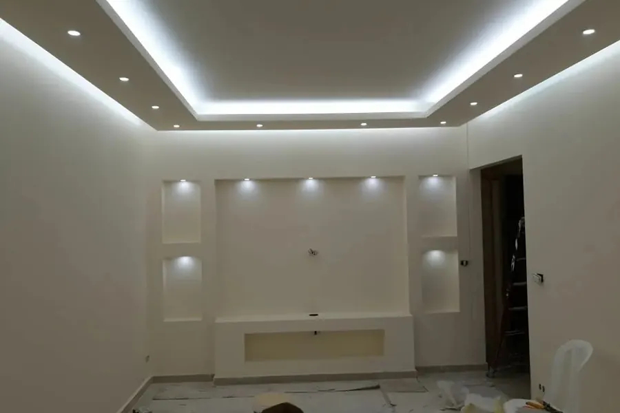 Cloison en placo avec porte à galandage, après travaux, Montreuil